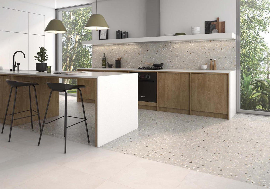 Yzina Carrelage Terrazzolook Venezia 60x60cm Ciment Gris - Solza.fr